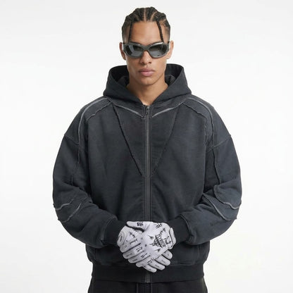 Deconstructed with rough edges in hoodie for men | MuddyStock Originals