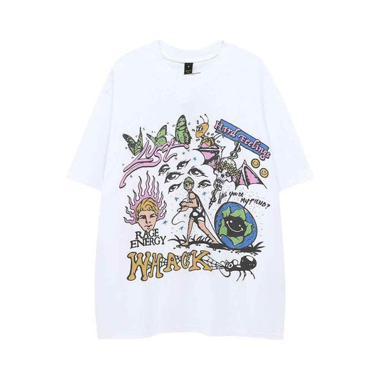 Vintage Abstract Print Short Sleeve For Men And Women MuddyStock