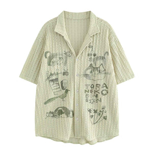 Retro Printed Short Sleeve Shirt For Men And Women | MuddyStock Originals Green