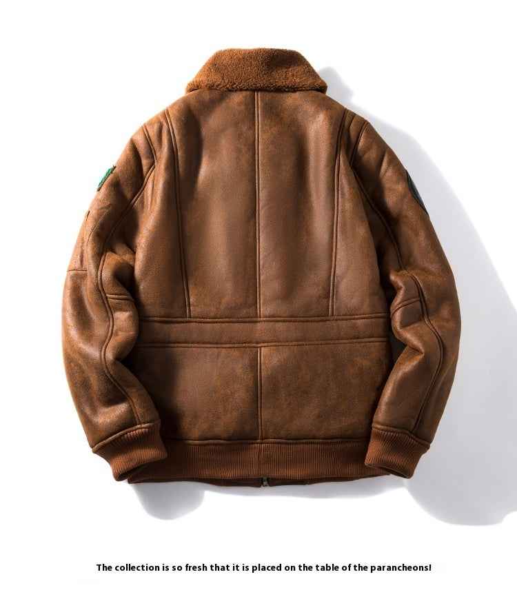 Fleece-lined Thickened Suede Fabric Jacket For Men MuddyStock