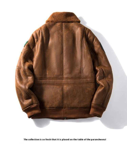 Fleece-lined Thickened Suede Fabric Jacket For Men MuddyStock