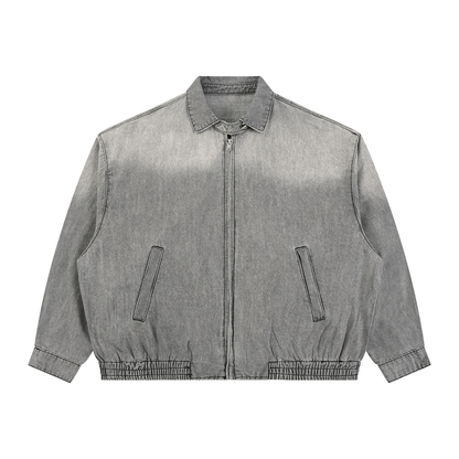 Vintage Wash Full-Zip Denim Jacket For Men | MuddyStock Originals