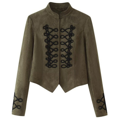 Womens Suede Stand-Neck Jacket Coat All Products
