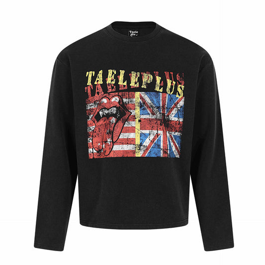 Printed Washed Long Sleeve T-Shirt for Men | MuddyStock Originals