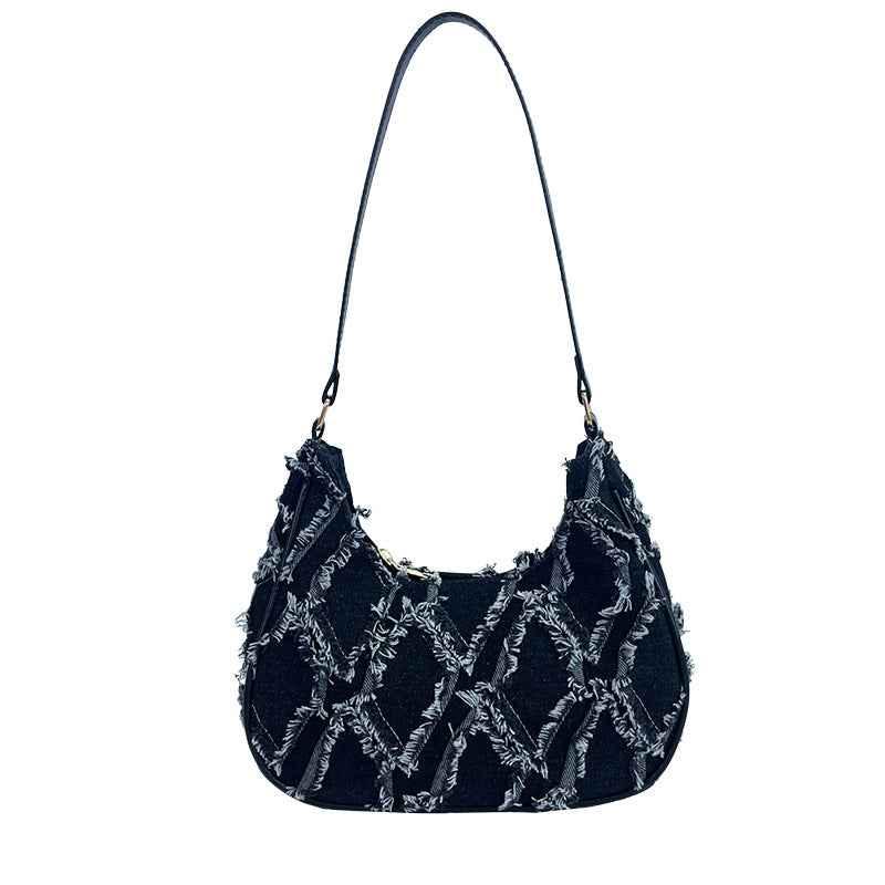 Raw Edge Cloth Shoulder Bag For Women | MuddyStock Originals