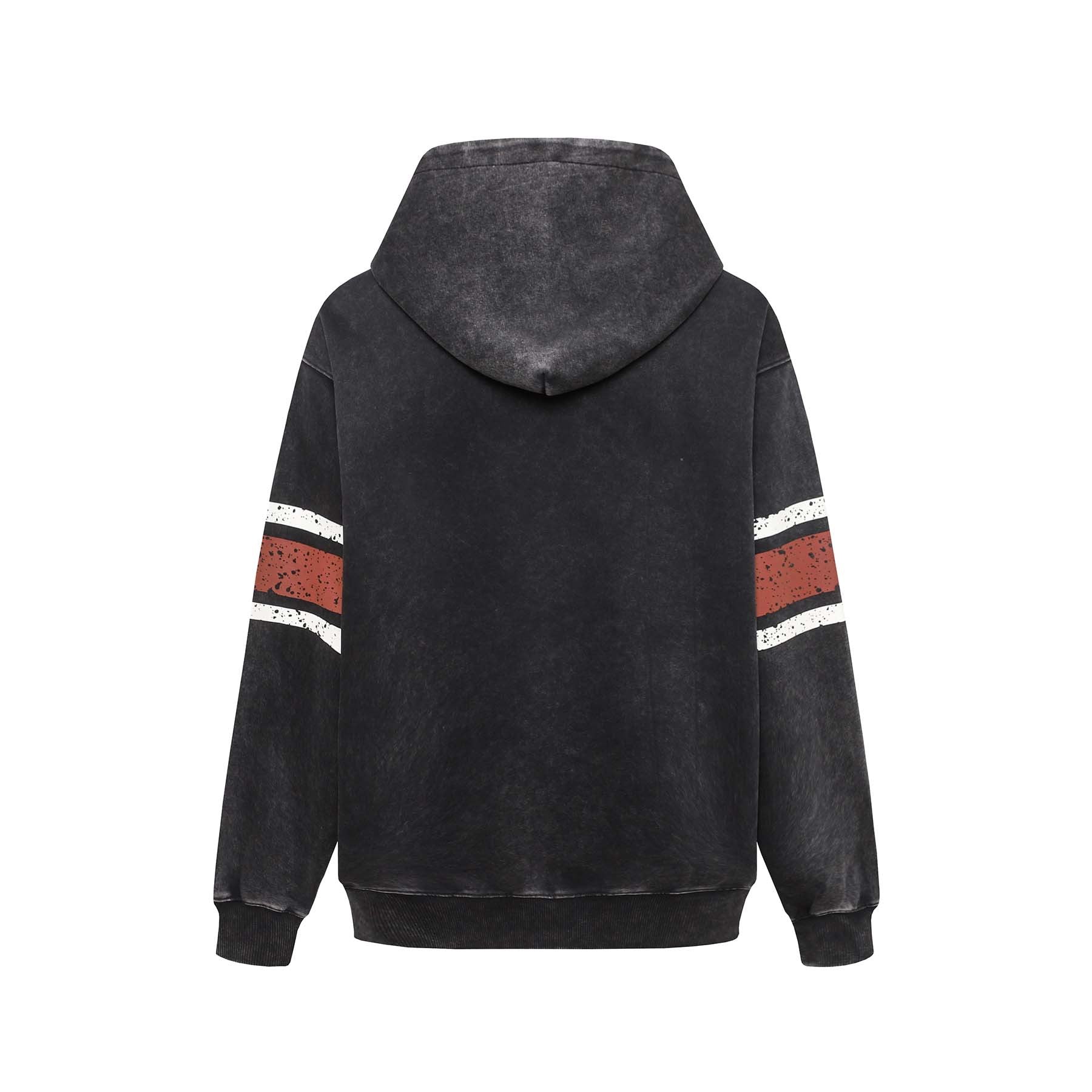 Washed Distressed Letters Printed Hooded Cardigan Sweater Men And Women MuddyStock