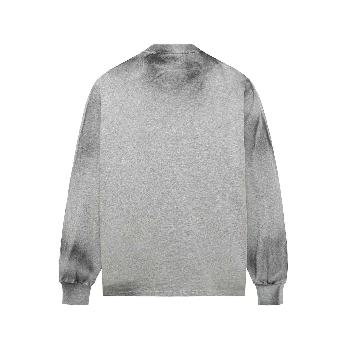 Retro Washed Distressed Fuzzy Letter Crew Neck Sweatshirt For Men null
