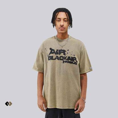 Men And Women Retro Graffiti Alphabet Personality Casual T-shirt MuddyStock
