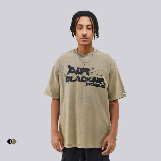 Men And Women Retro Graffiti Alphabet Personality Casual T-shirt MuddyStock