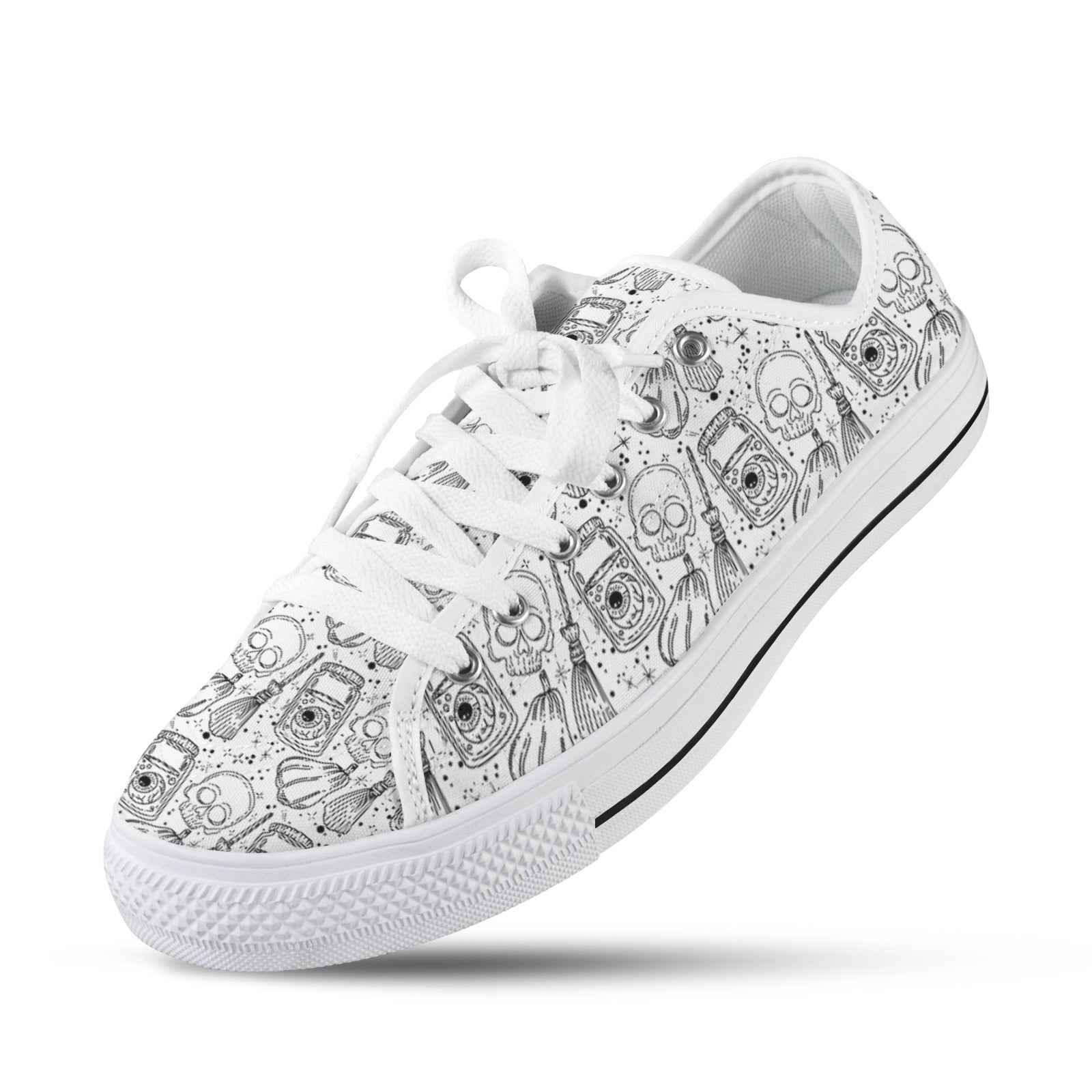 Seattle Low Top Men's Shoes With Abstract Design White