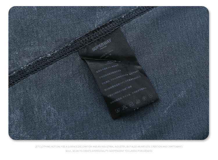 Pleated Texture Short Sleeve Men's T-shirt null