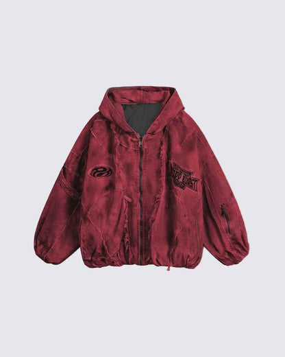 Mottled distressed workwear jacket Dark Red eprolo