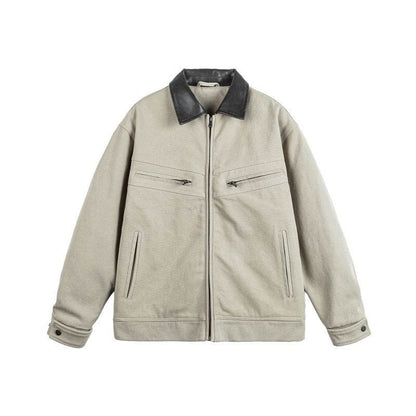 Washed Faded Collar Loose Jacket For Men | MuddyStock Originals MuddyStock