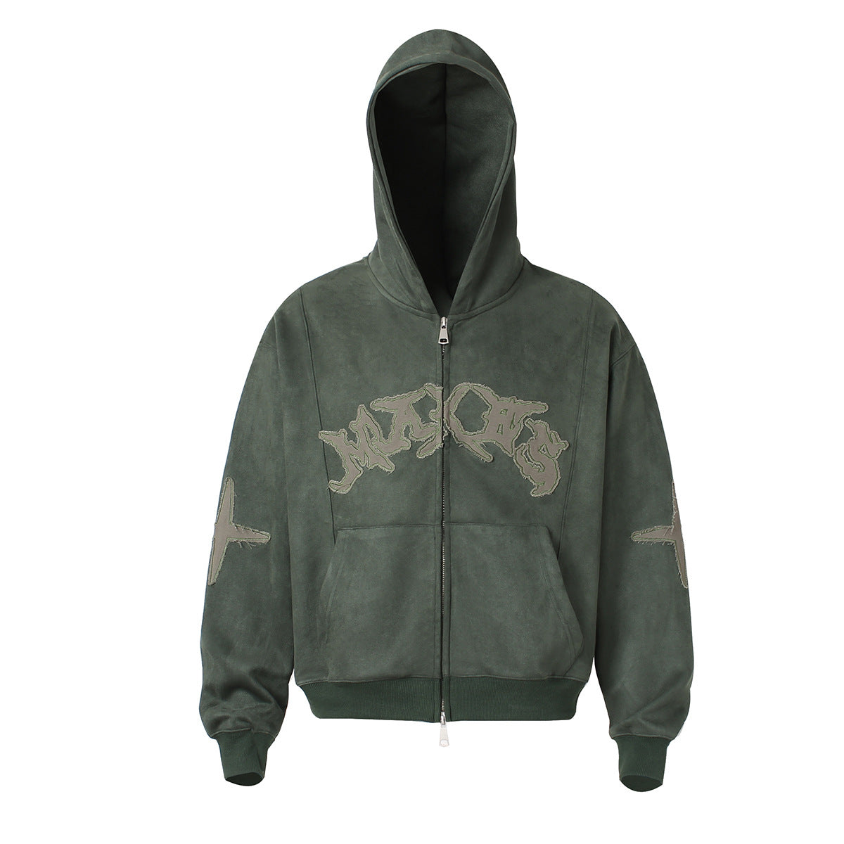 Suede cross patch hoodie for men and women | MuddyStock Originals MuddyStock