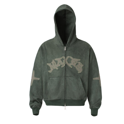 Suede cross patch hoodie for men and women | MuddyStock Originals MuddyStock
