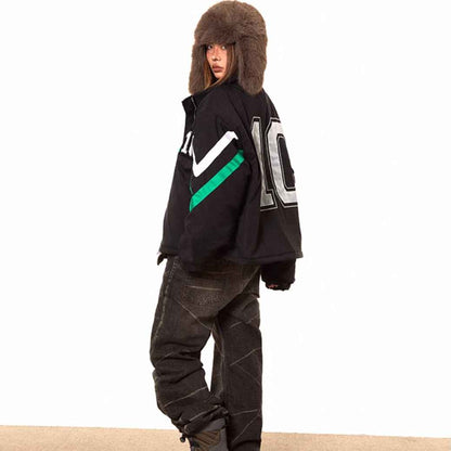 Striped Retro Cotton Coat Puffer Jacket For Women MuddyStock