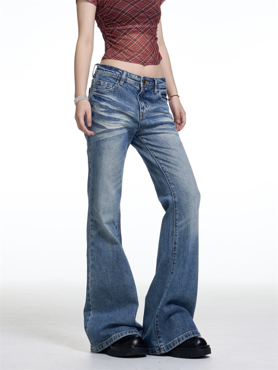 American-style Retro Washed Skinny Jeans For Women