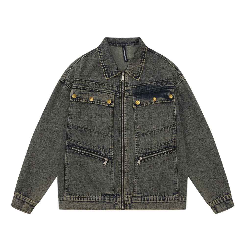 Punk High Street Tooling Denim Jacket For Women