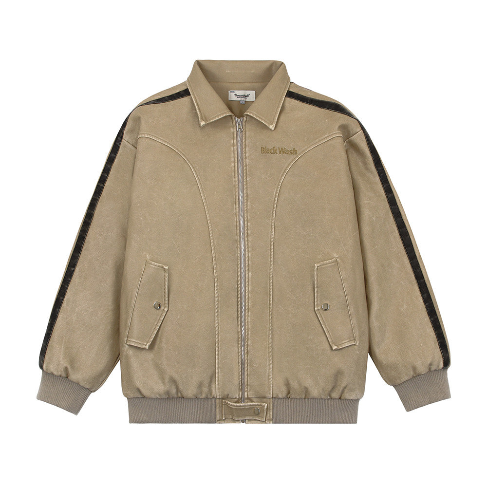 Distressed PU Leather Jacket For Men