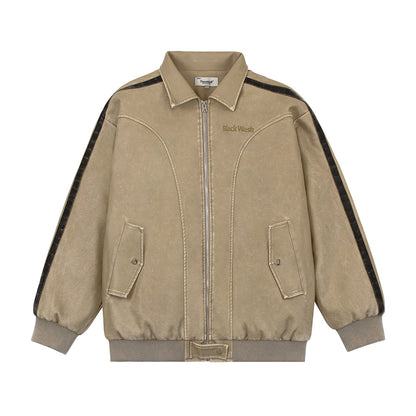 Distressed PU Leather Jacket For Men