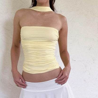 Women's Halter Ribbon Tube Top Vest MuddyStock