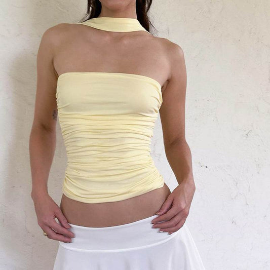 Women's Halter Ribbon Tube Top Vest MuddyStock