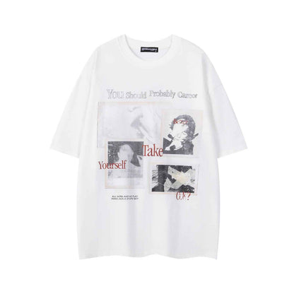 Streetwear Graphic Print Short Sleeve T-Shirt For Men And Women | MuddyStock Originals White MuddyStock
