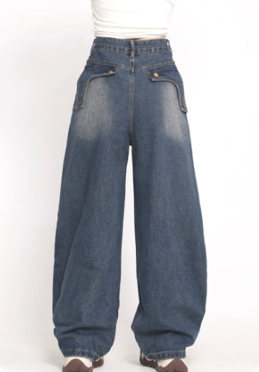 Deconstructed Washed Jeans For Women