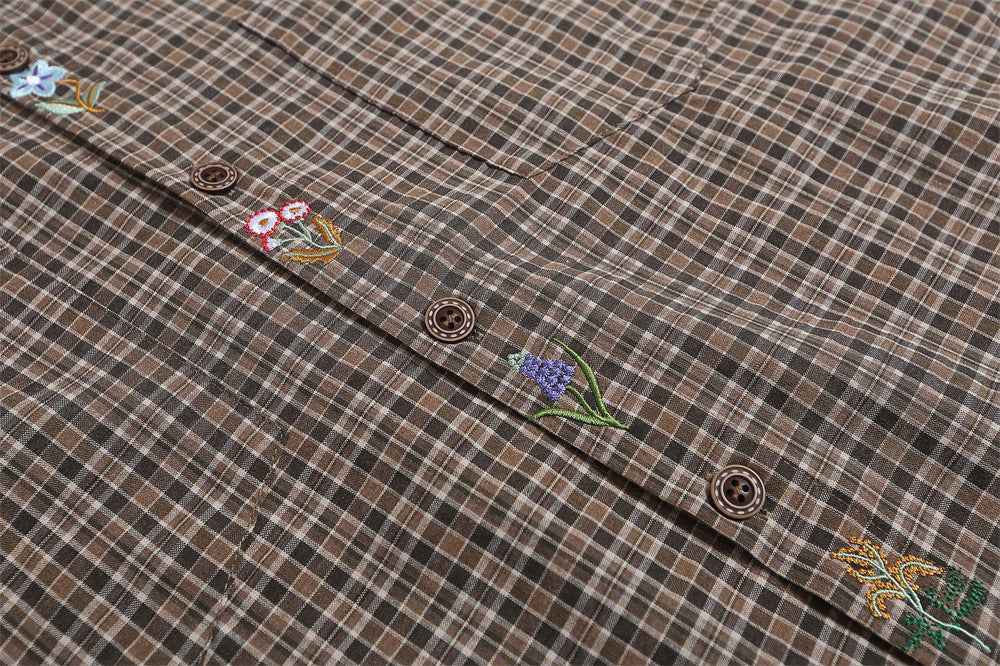 Fine Plaid Loose Shirt For Men null