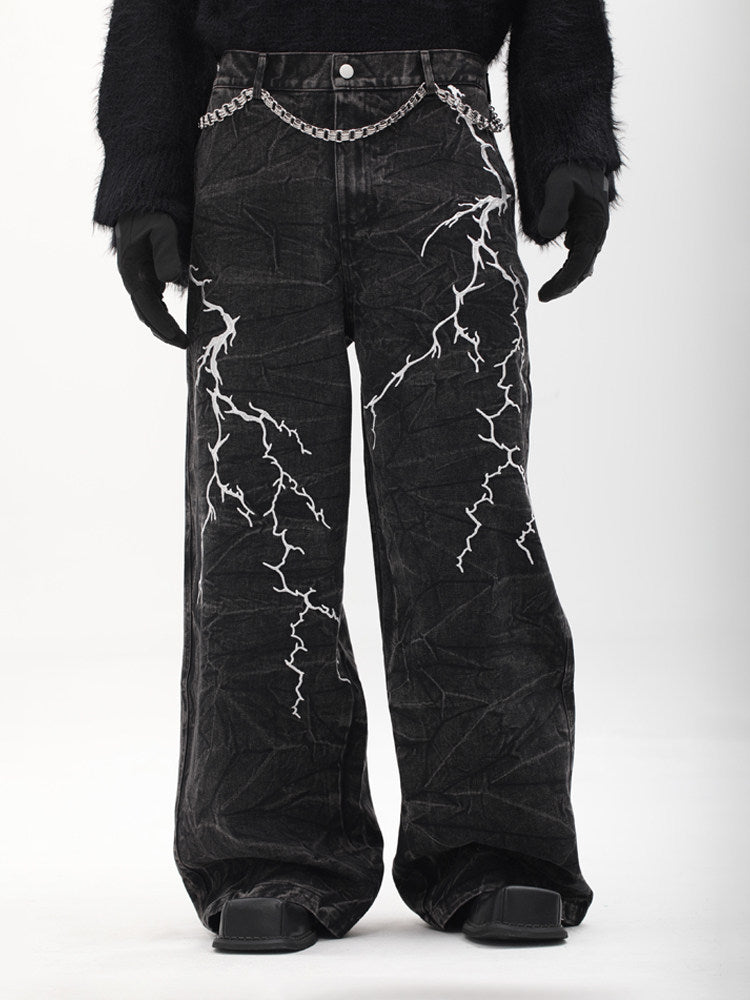 American-style Vintage Niche Washed Denim Jeans For Men