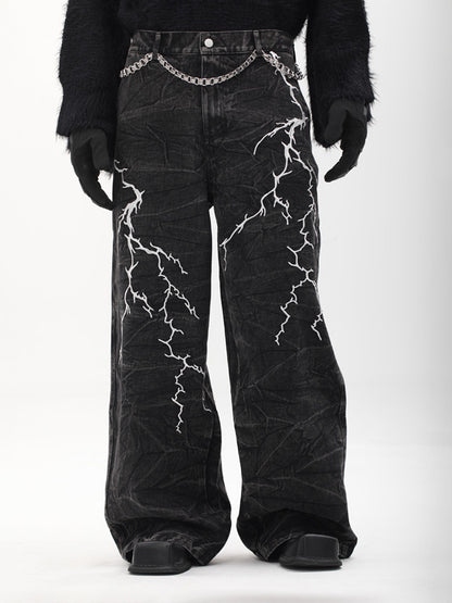 American-style Vintage Niche Washed Denim Jeans For Men