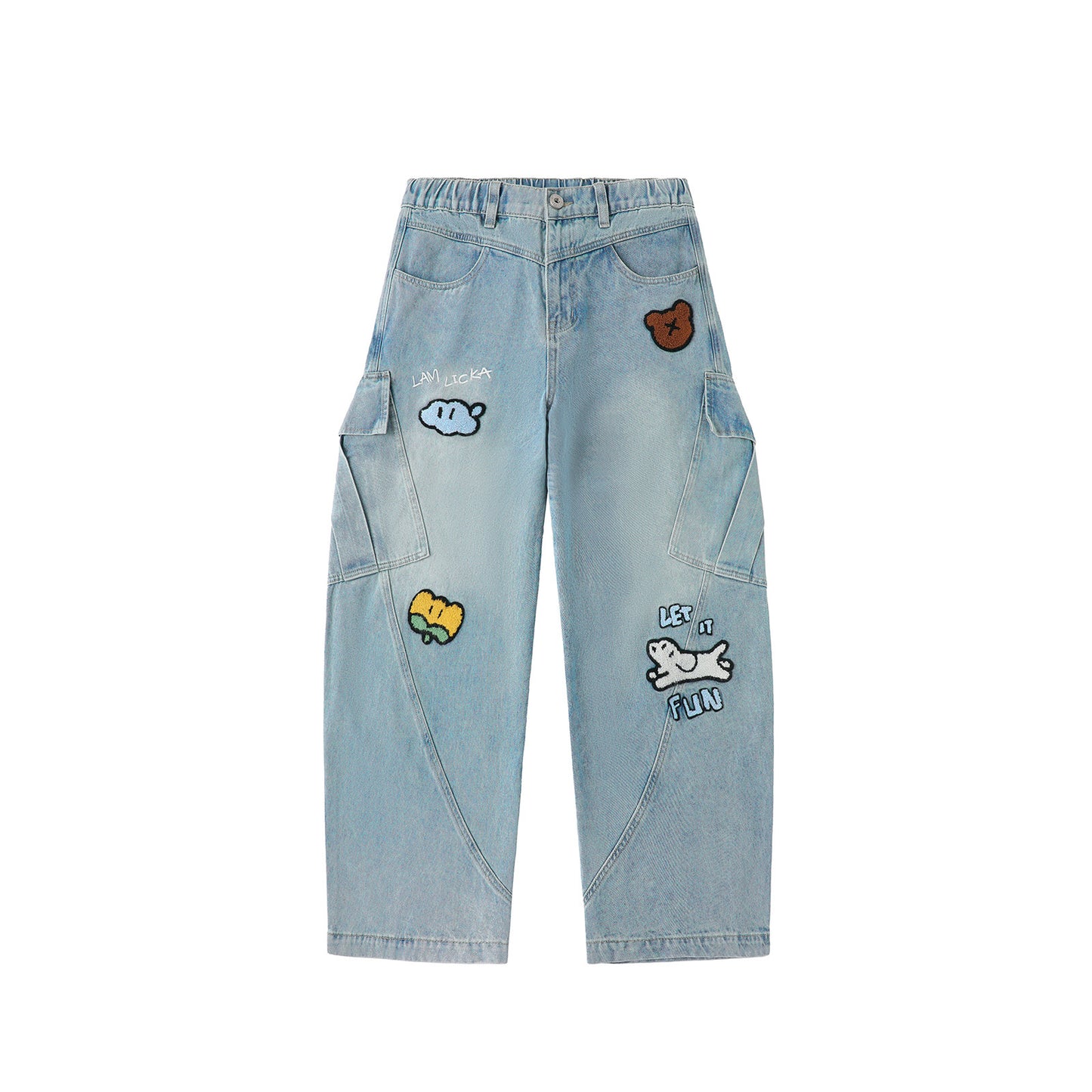 Puppy American-style Cargo Jeans For Men Blue