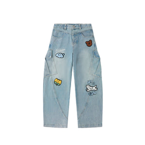 Puppy American-style Cargo Jeans For Men Blue
