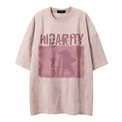 Abstract short sleeved letter figurine Pink