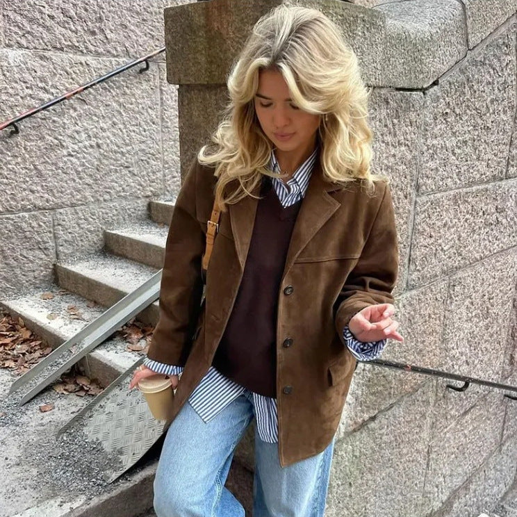 Retro suede coat for women | MuddyStock Originals MuddyStock