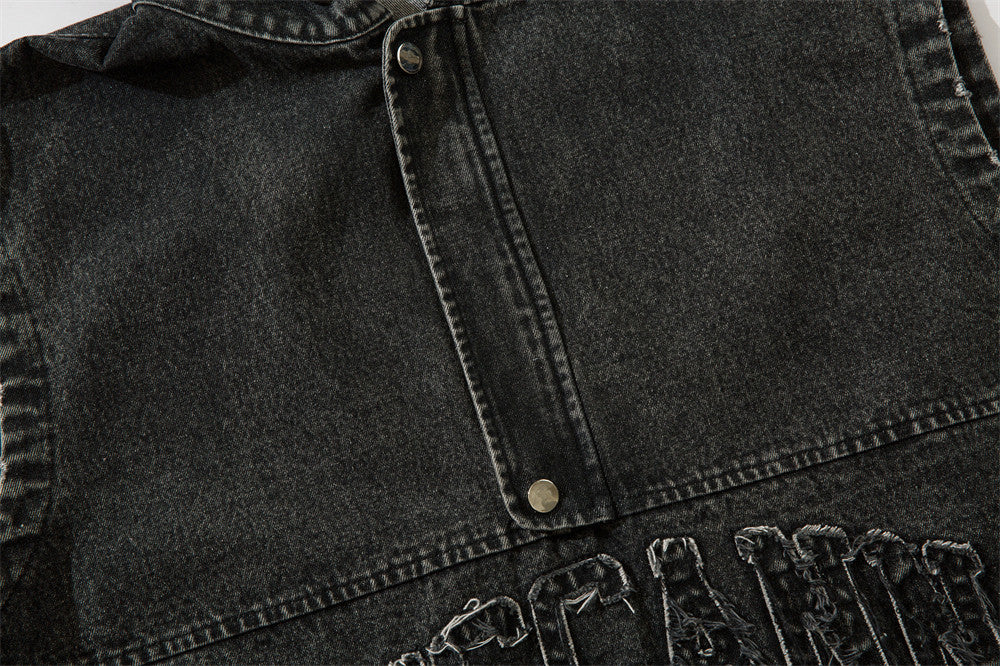 Hooded Pullover Denim Vest For Men