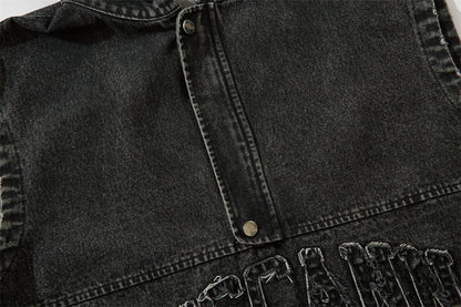 Hooded Pullover Denim Vest For Men