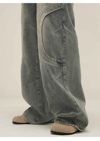 Deconstructed Straight Leg Jeans Man