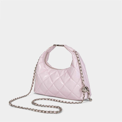 New Chanel-Style Quilted Chain Shoulder Bag Pink
