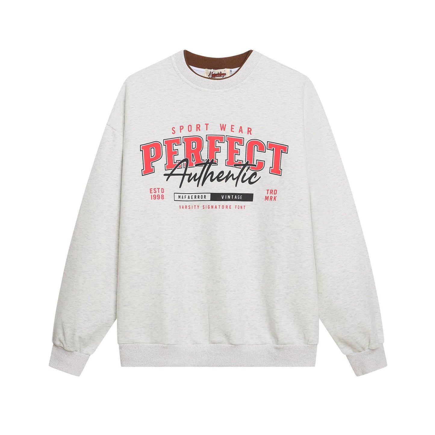 Round neck sweatshirt loose fit for men and women | MuddyStock Originals Flower Gray MuddyStock