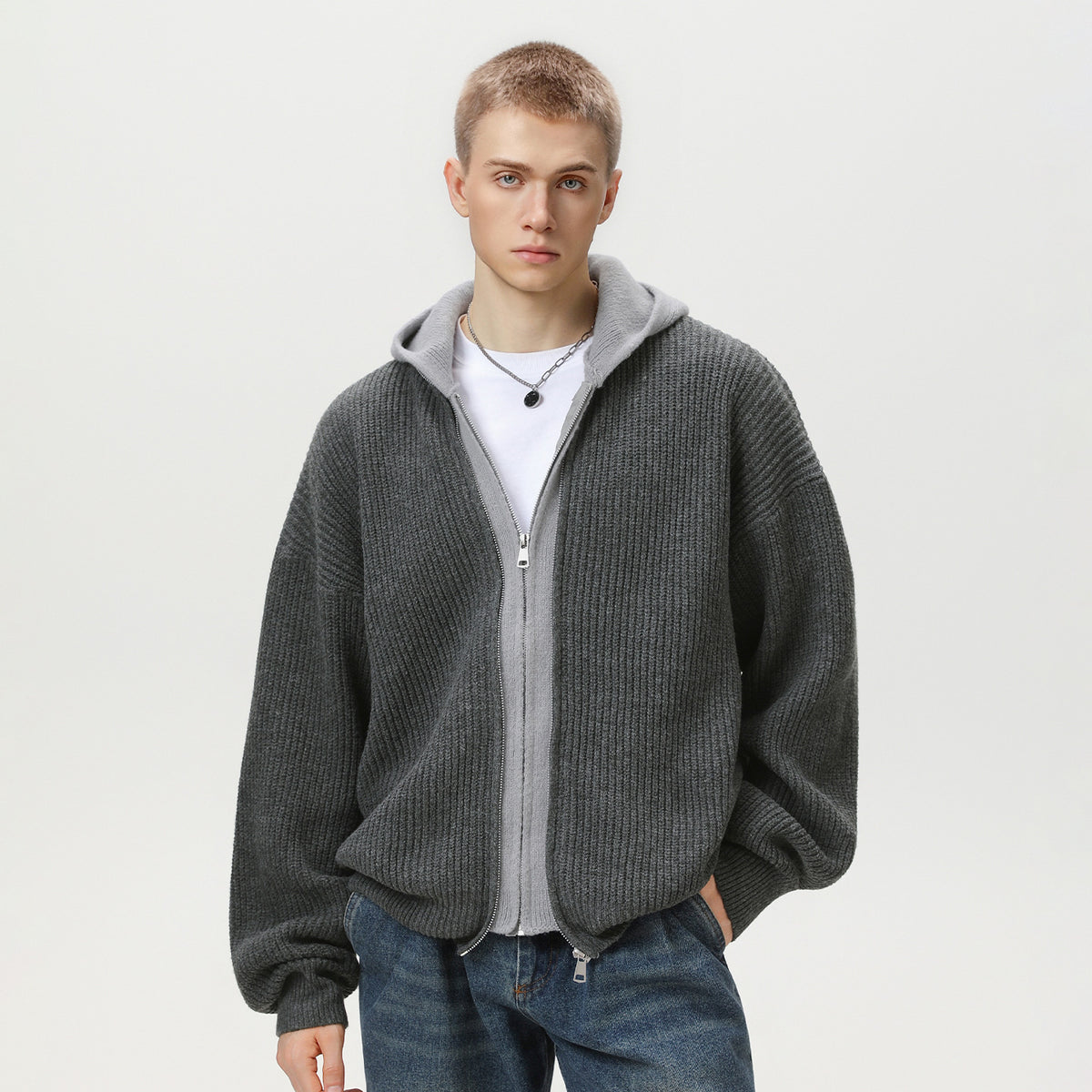 Cardigan hooded long sleeved hoodie for men | MuddyStock Originals