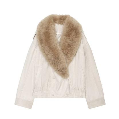 AutumnWinter Thickened Faux Fur Velvet Jacket Coat White All Products