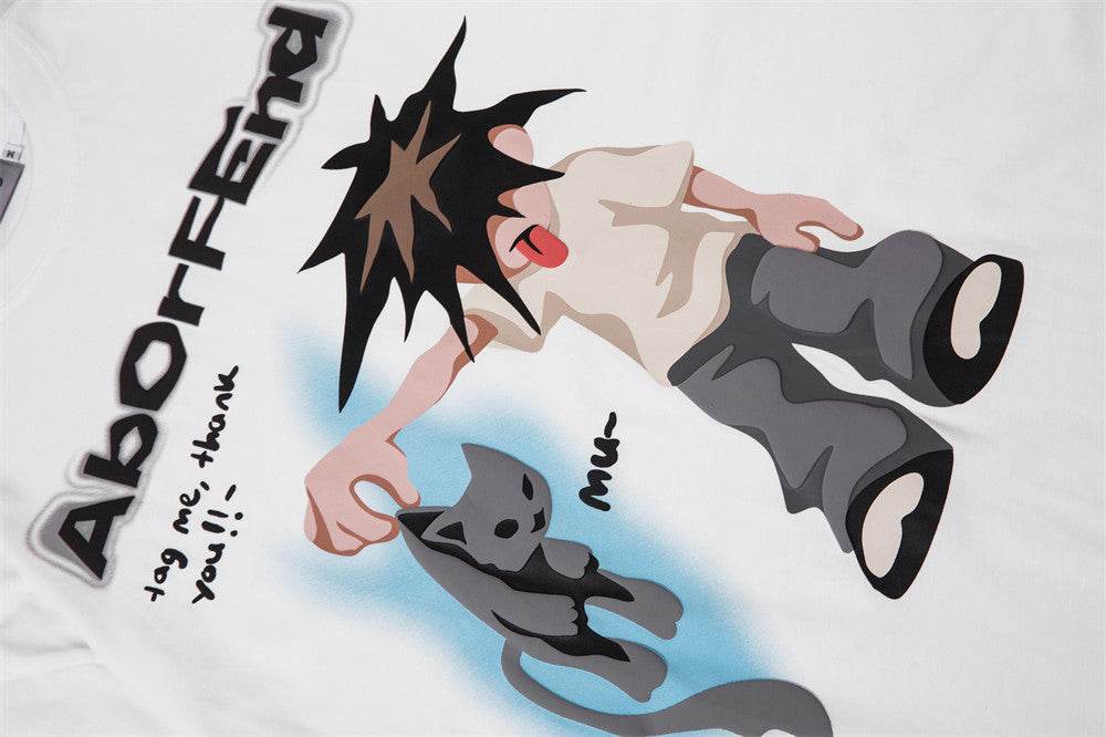 Fashion Cartoon Anime Print Short Sleeve For Men And Women MuddyStock