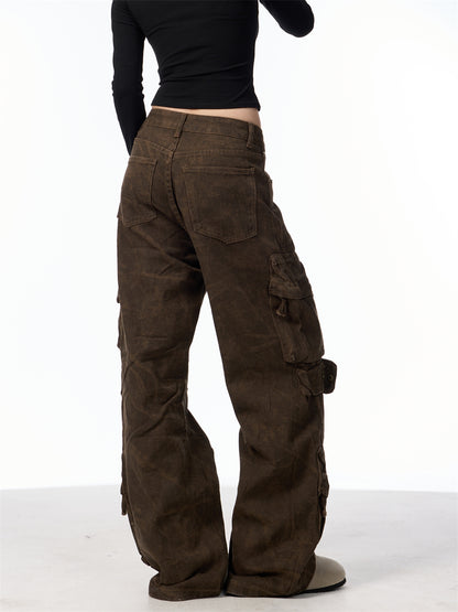 Retro Design Camouflage Cargo Pants For Women