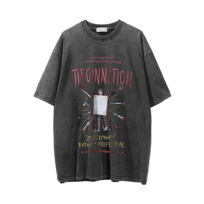 Printed Washed-out T-shirt For Men MuddyStock