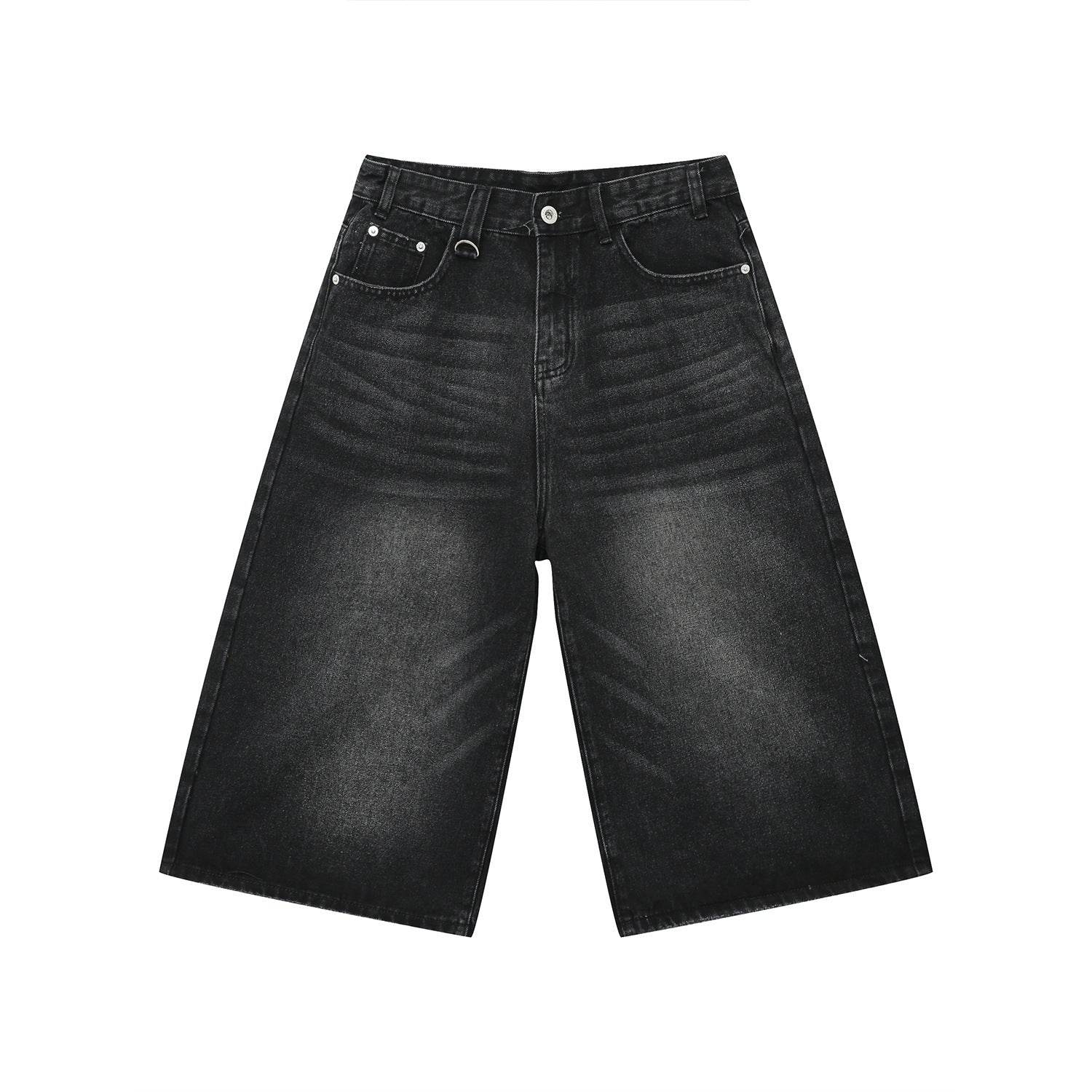 Retro Distressed Flared Cropped Pants For Men And Women Black And Gray MuddyStock