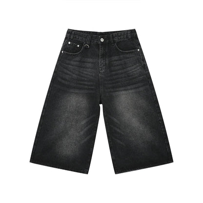 Retro Distressed Flared Cropped Pants For Men And Women Black And Gray MuddyStock