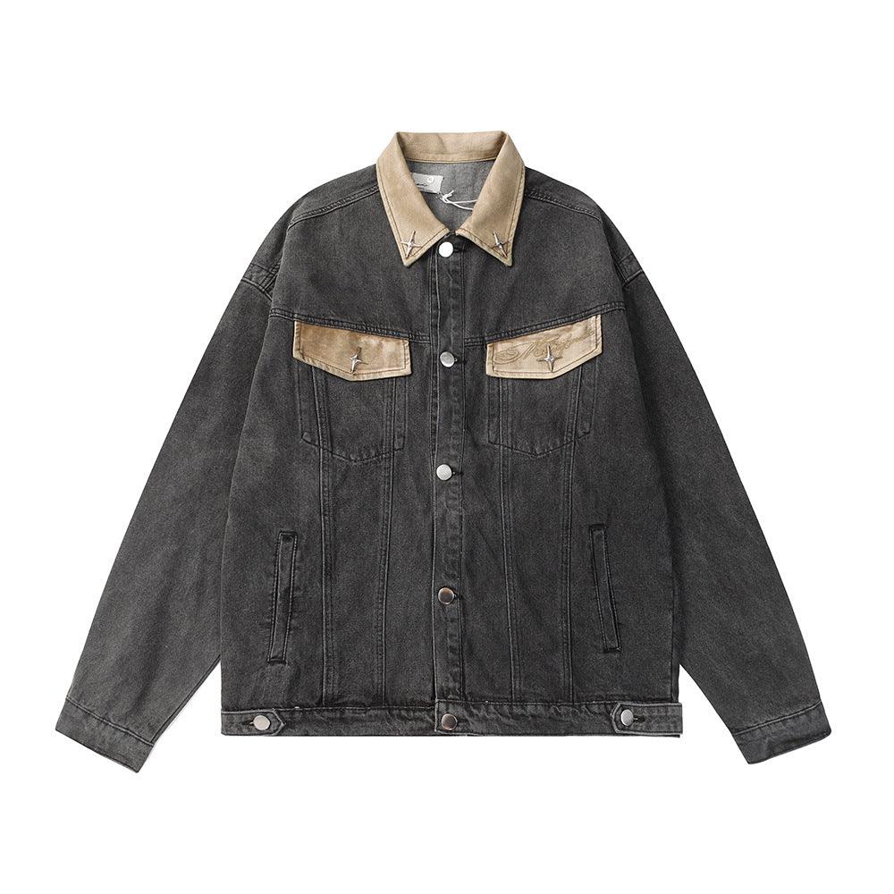 Patchwork Lapel Jacket For Men null