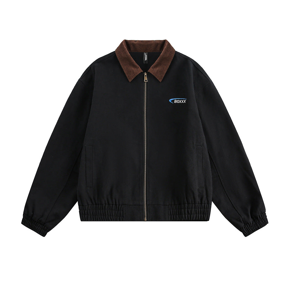 American Retro Alphabet Embroidered Baseball Uniform Jacket Black All Products