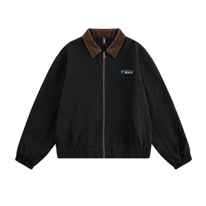 American Retro Alphabet Jacket For Women Black All Products